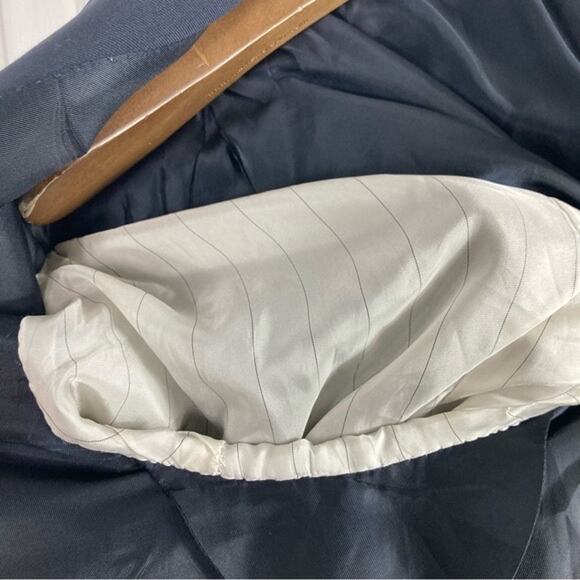 NWOT CANALI Blazer Mens 36R ITALY Navy-Blue Wool Double-Breasted Lined Long-Slv - Picture 8 of 16